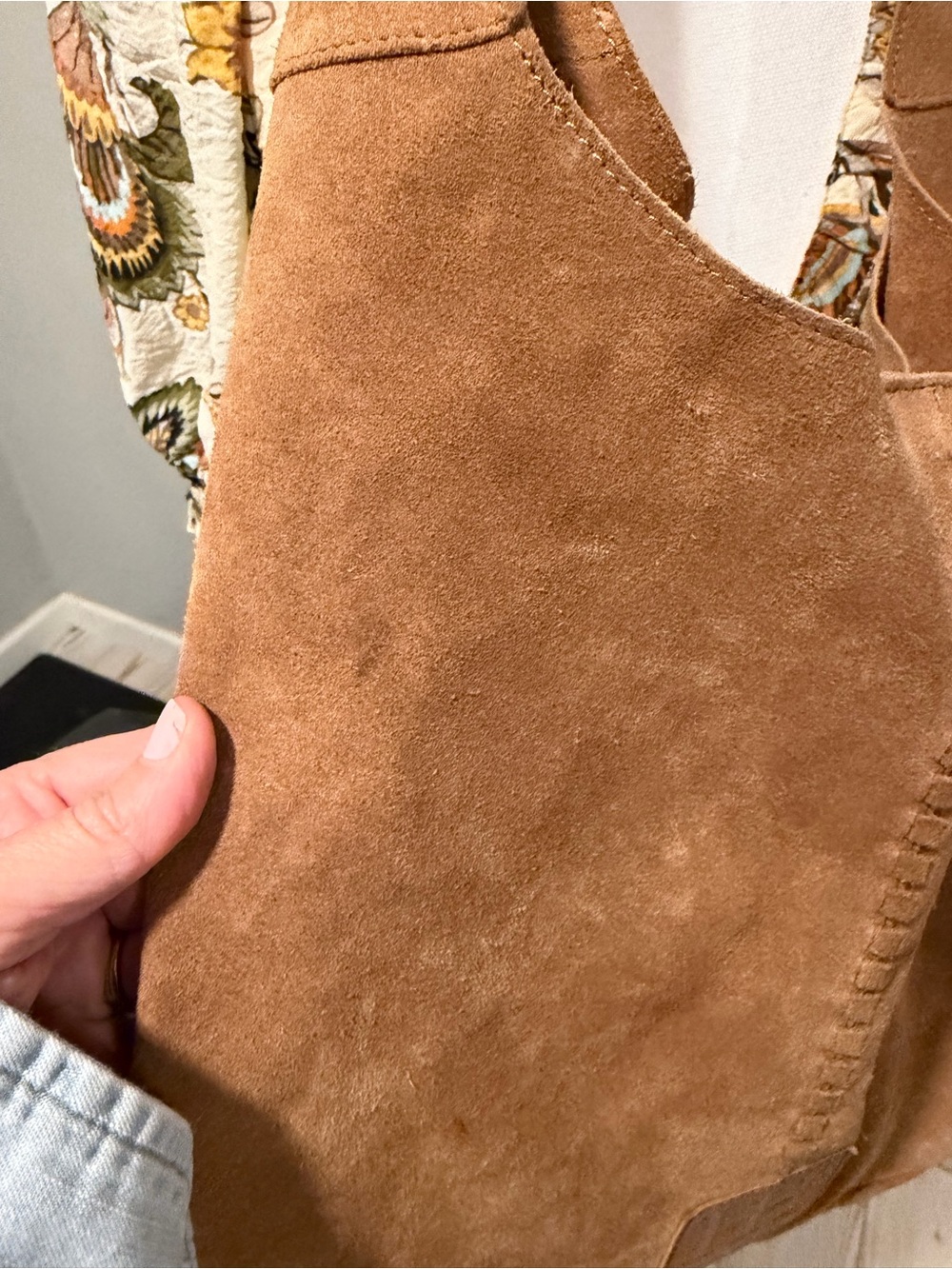 Haute Hippie Suede Hobo Bag in Tan Brown - Picture 4 of 13